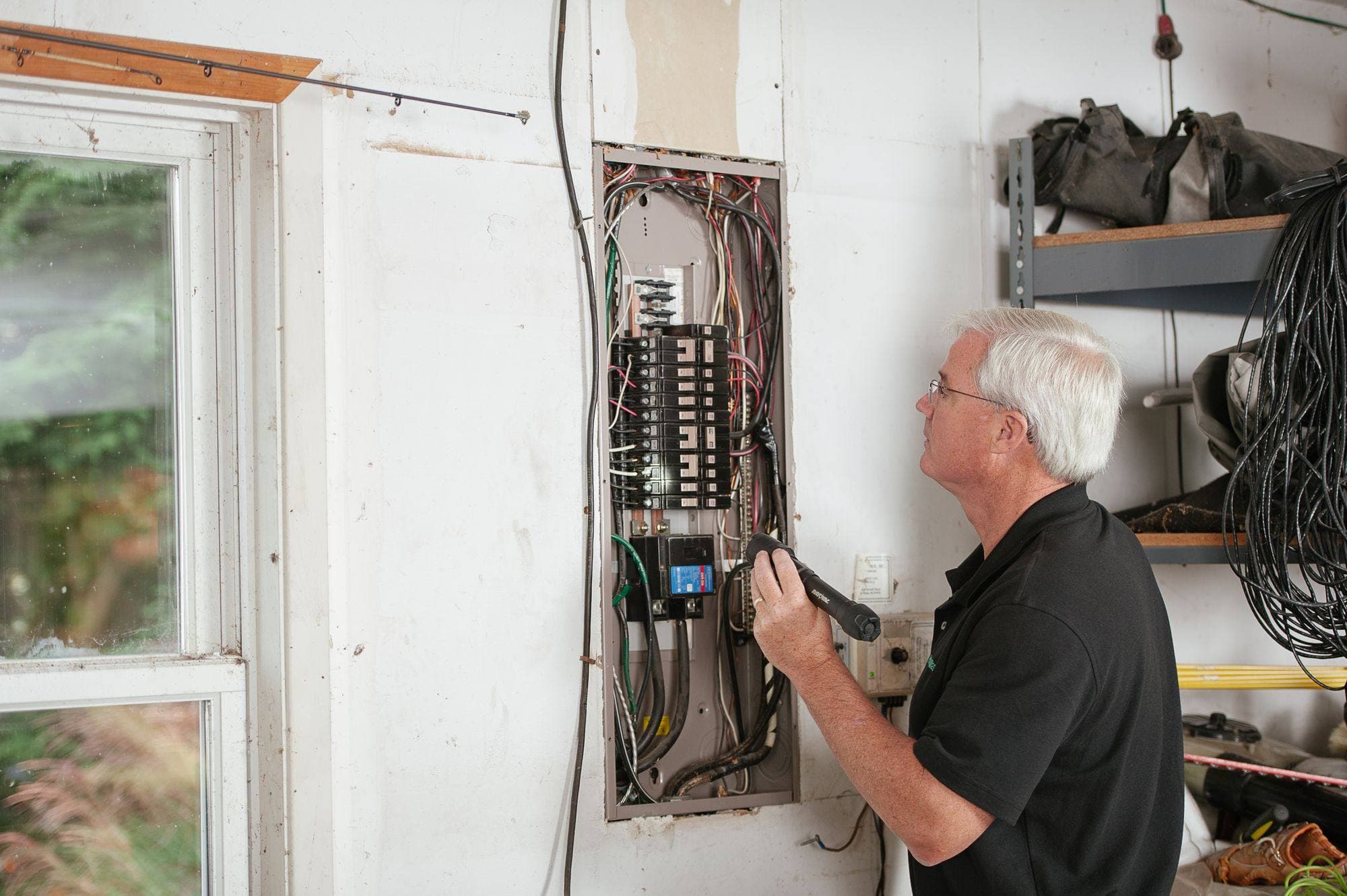 Electrician on the job
