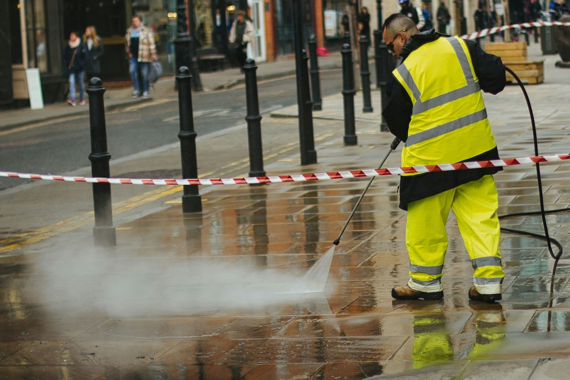 Pressure Washing on the job