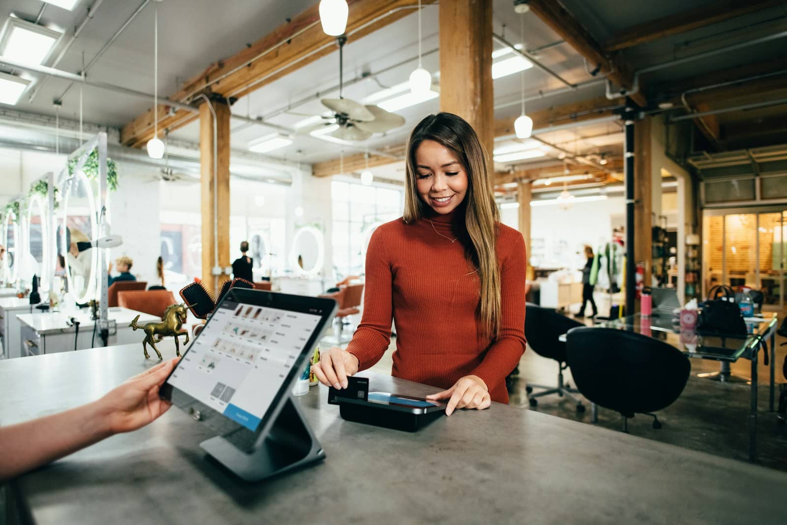 A small business owner at work