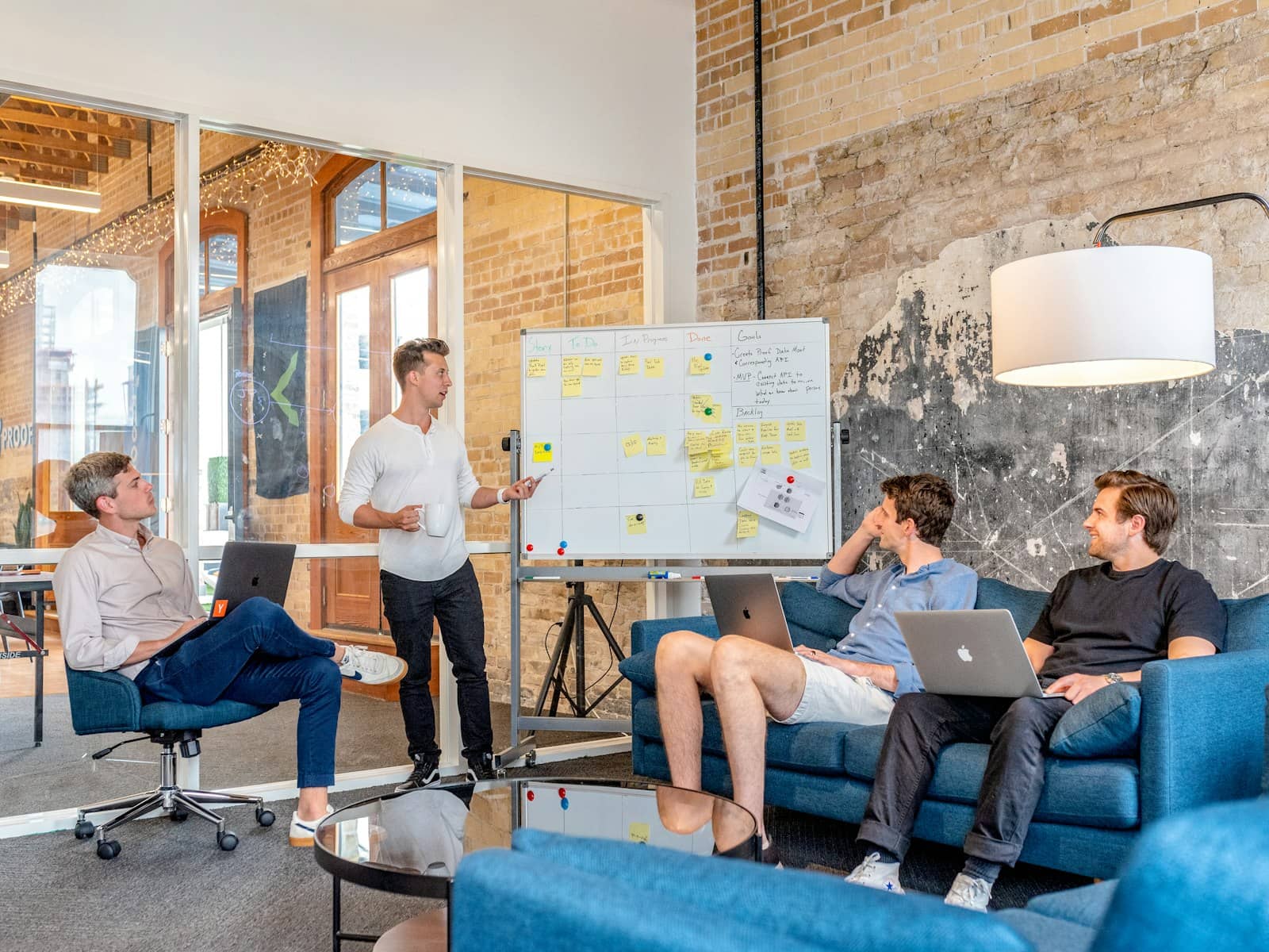 Team working together at a table