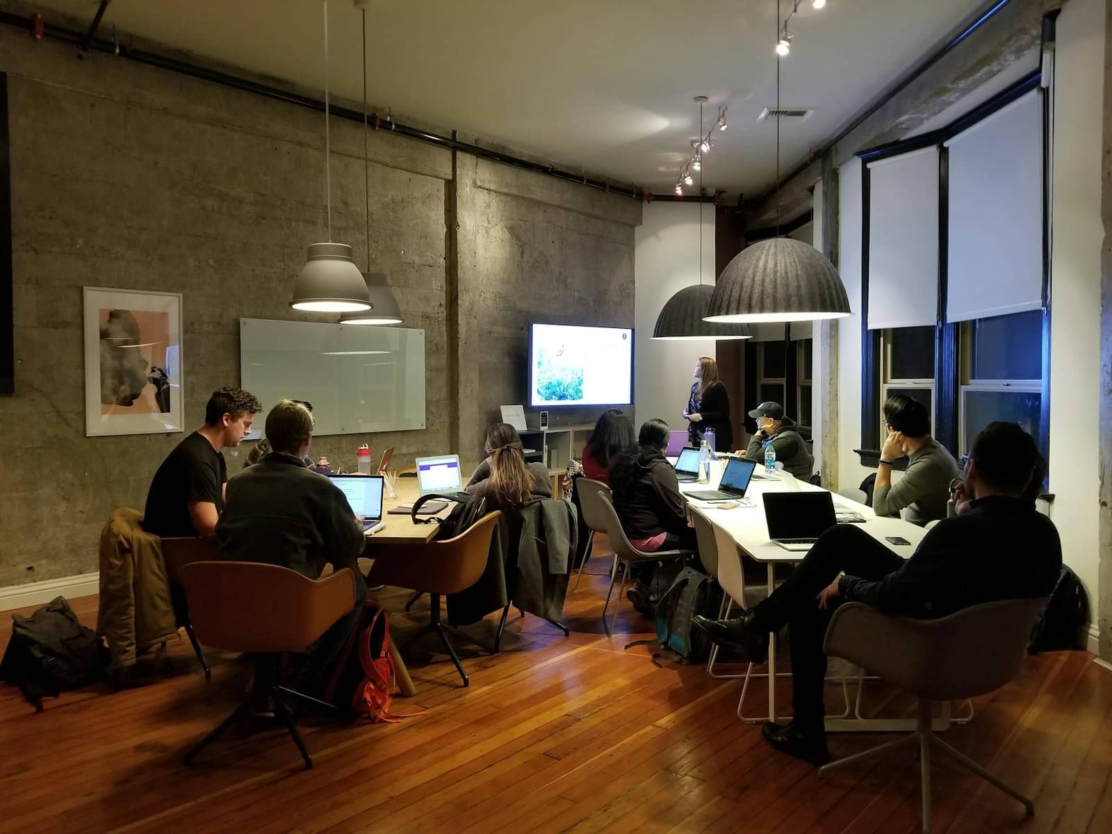 A small team working through a setup together