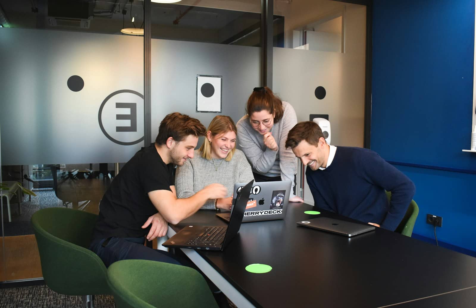 A small team working together at a table