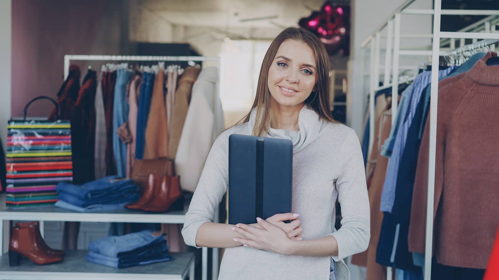 A small business owner running their shop